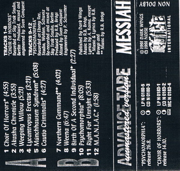 Messiah - Advance Tape