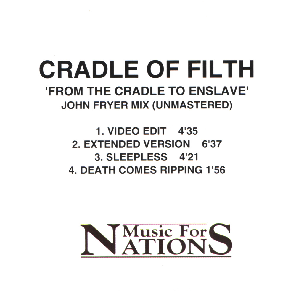 Cradle Of Filth - From the Cradle to Enslave E.P.