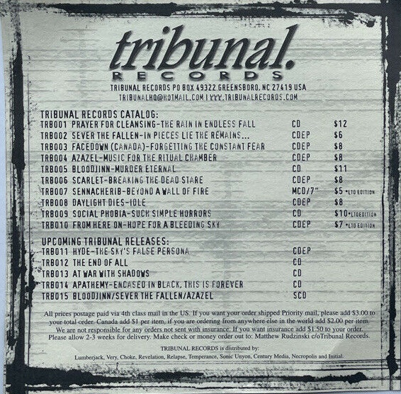 Various O-P - One Day Savior Recordings Tribunal Records