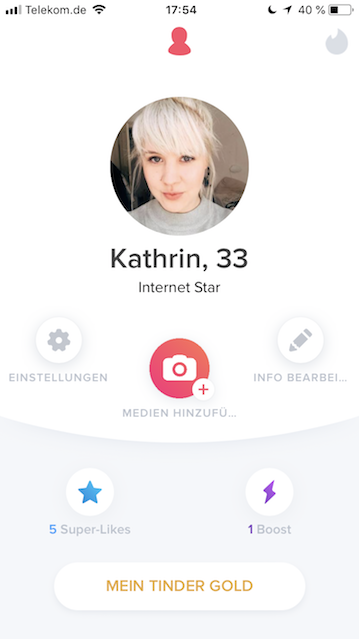 Kathrin Wessling hat Tinder Gold getestet.