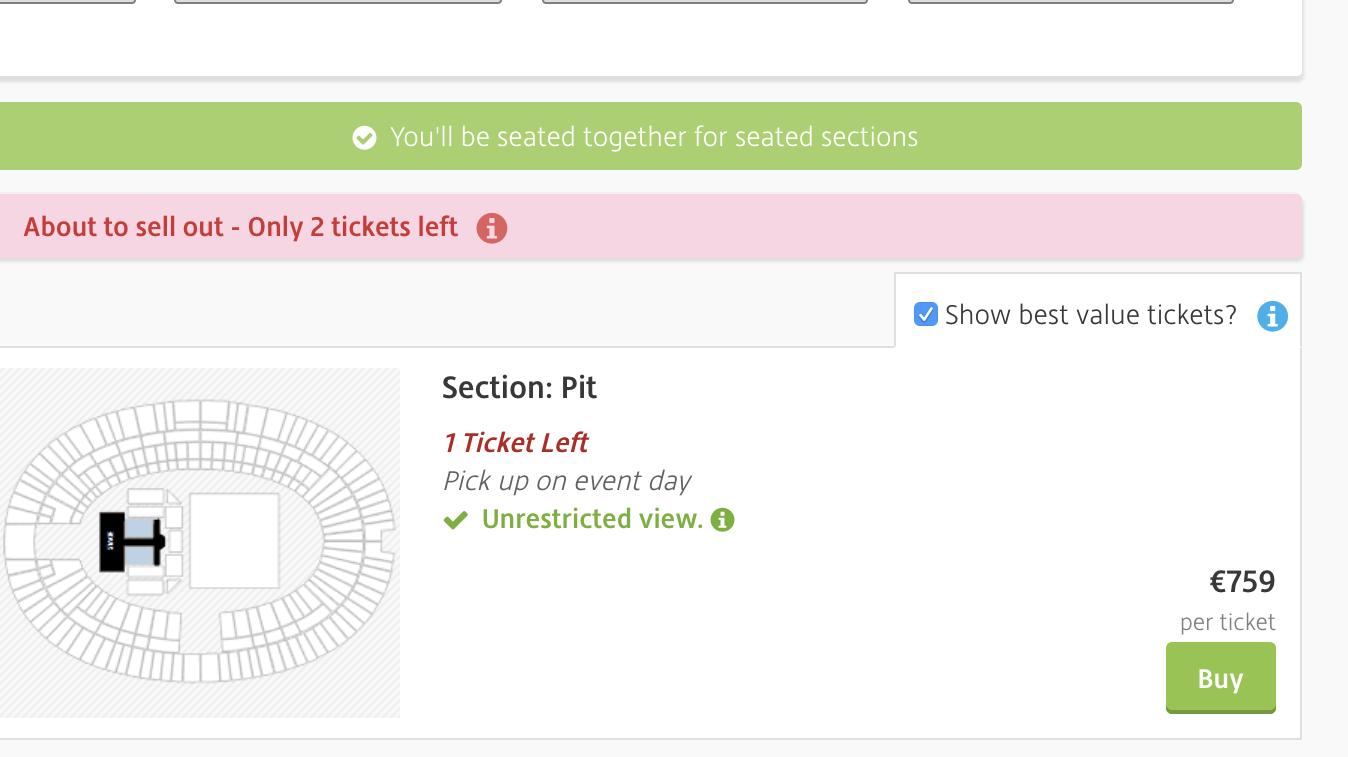 Rolling-Stones-Ticket für das Berlin-Konzert am vergangenen Wochenende auf Viagogo.com