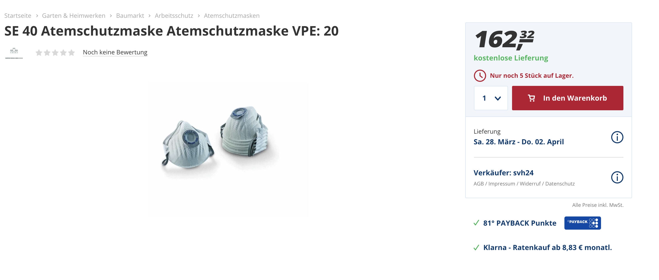 Quelle: Real.de (Screenshot / 19.03.20)