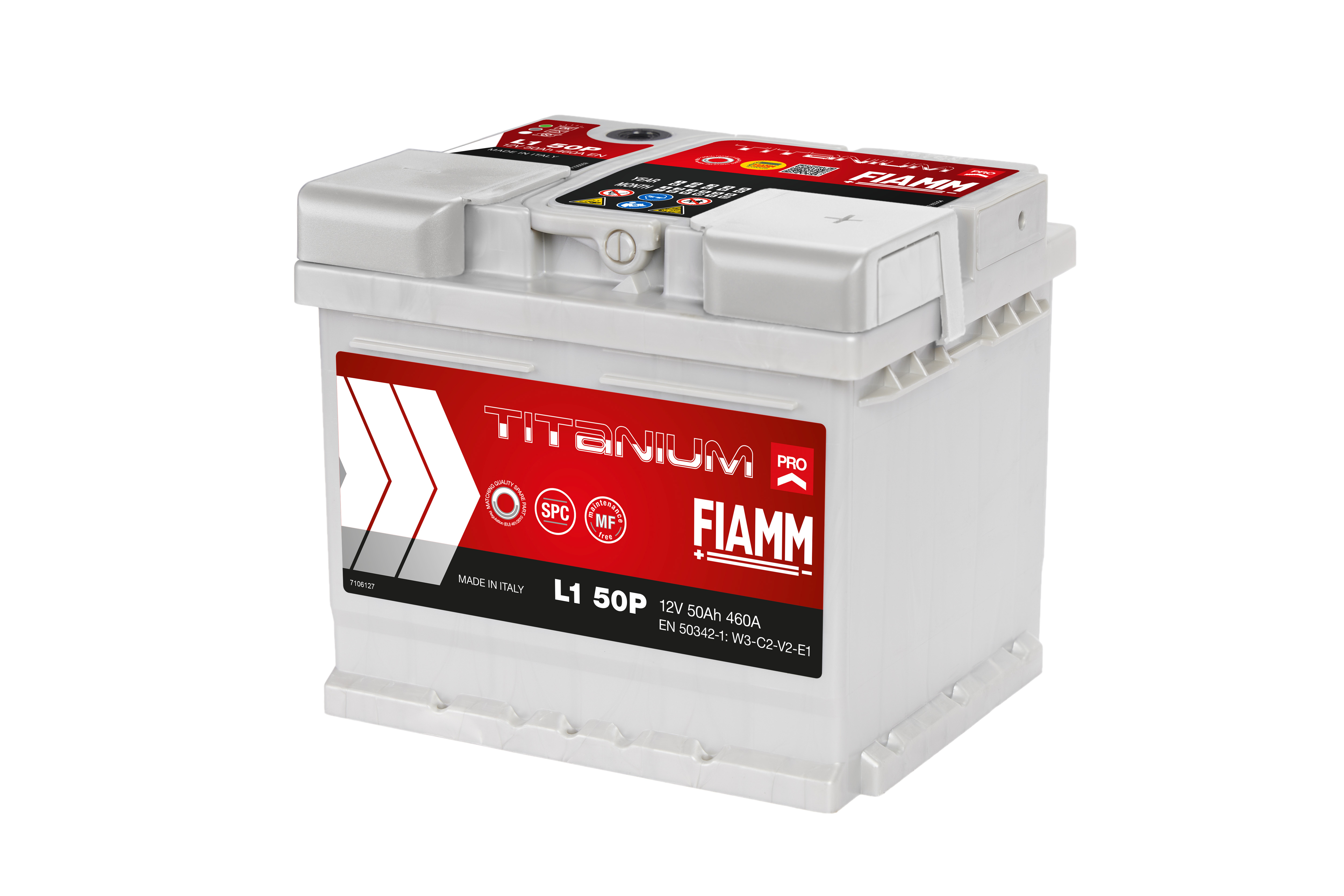 מצבר SMF 50AH נמוך ימין FIAMM